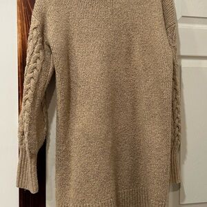 Cozy Tan Cable Knit Sweater